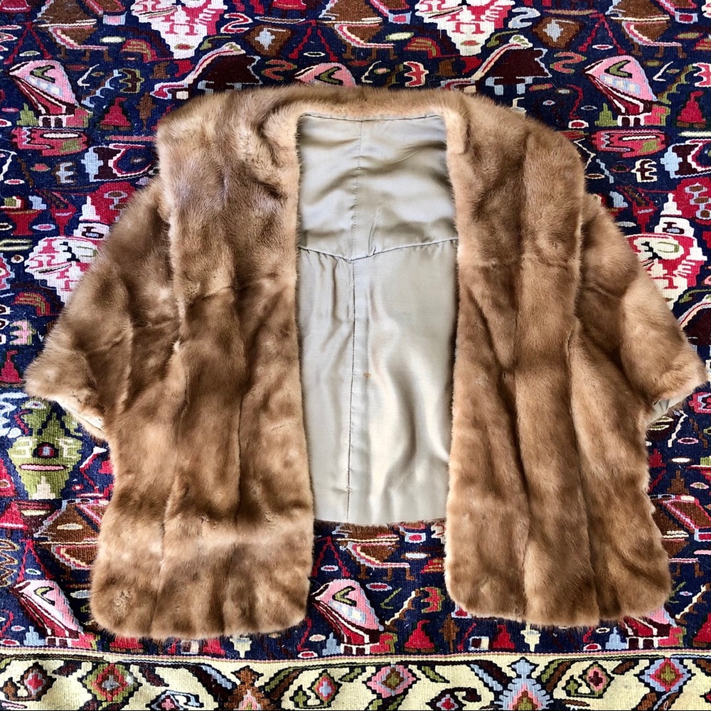 Stunning Mink Stole Shawl, Fur Vintage Cape
